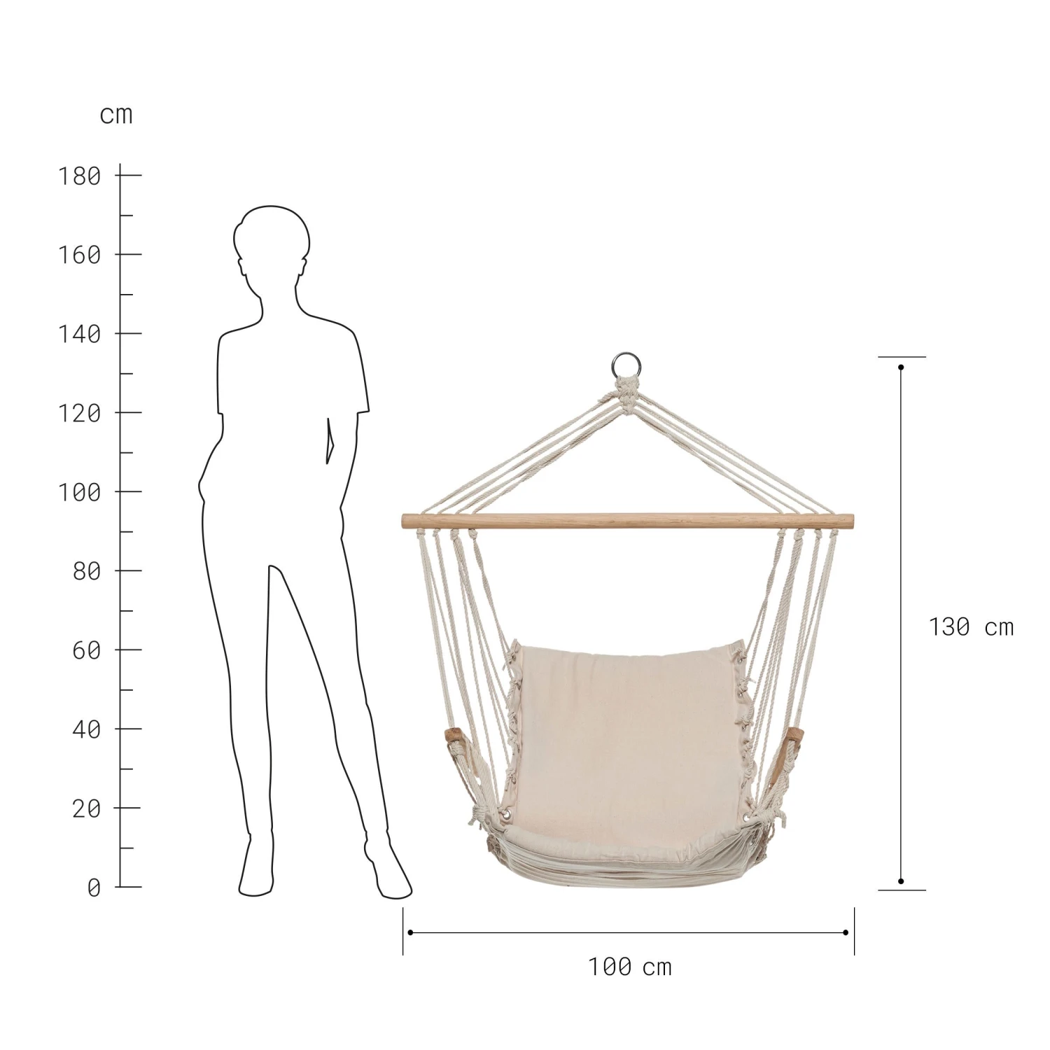 BABOON Hängesessel Mit Holzarmlehnen 11 BABOON Hängesessel Mit Holzarmlehnen – Bild 9