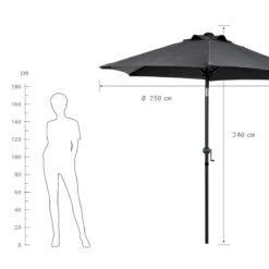 SIESTA Sonnenschirm Mit Kurbel Ø250m -Butlers 10204640 2
