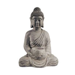 BUDDHA Statue Mit Kerzenteller Höhe 46cm