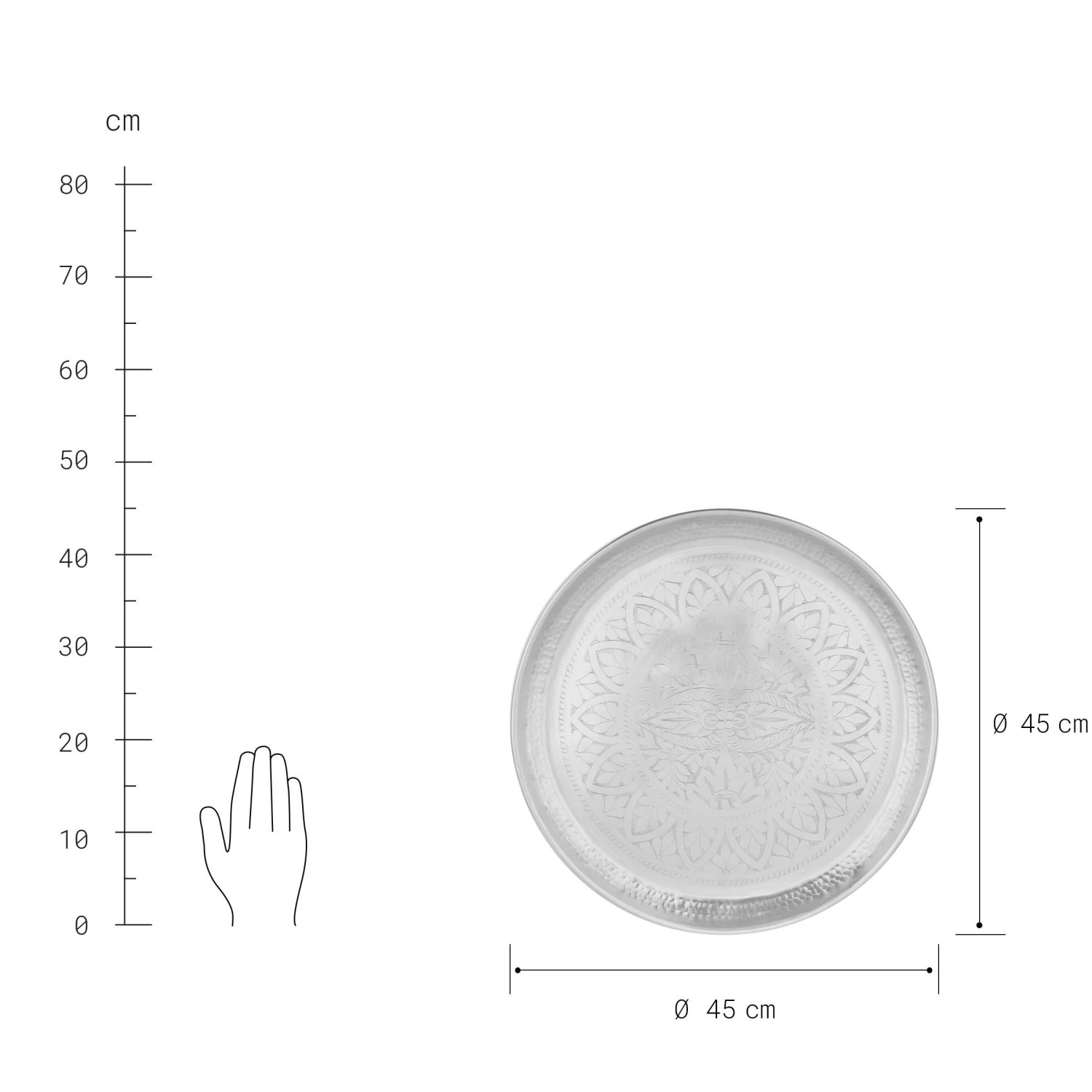 ORIENTAL LOUNGE Deko Tablett Glänzend Ø 45 Cm 4 ORIENTAL LOUNGE Deko Tablett Glänzend Ø 45 Cm – Bild 2