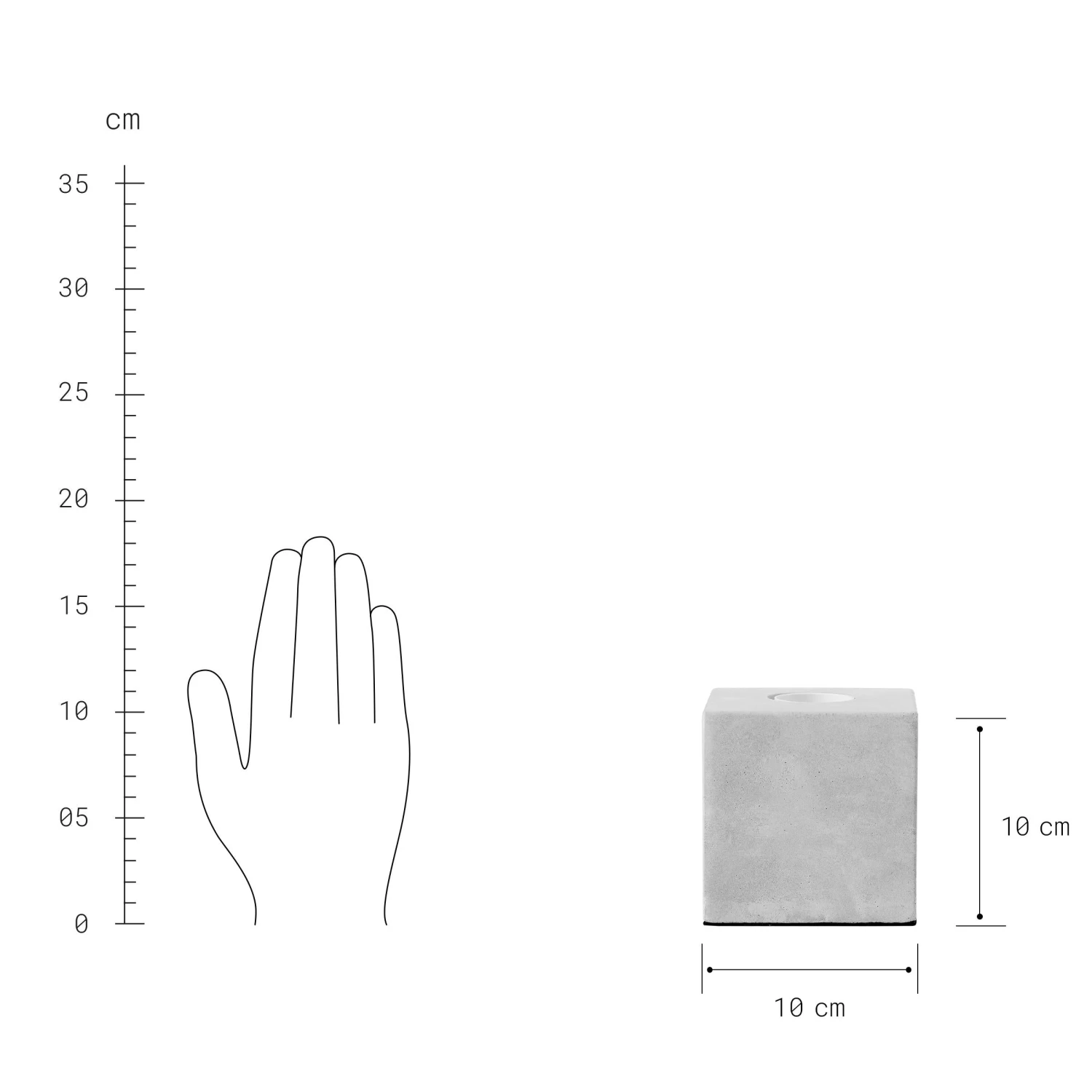 STILO Tischleuchte Mit Betonfuß 10x10 Cm 5 STILO Tischleuchte Mit Betonfuß 10x10 Cm – Bild 3