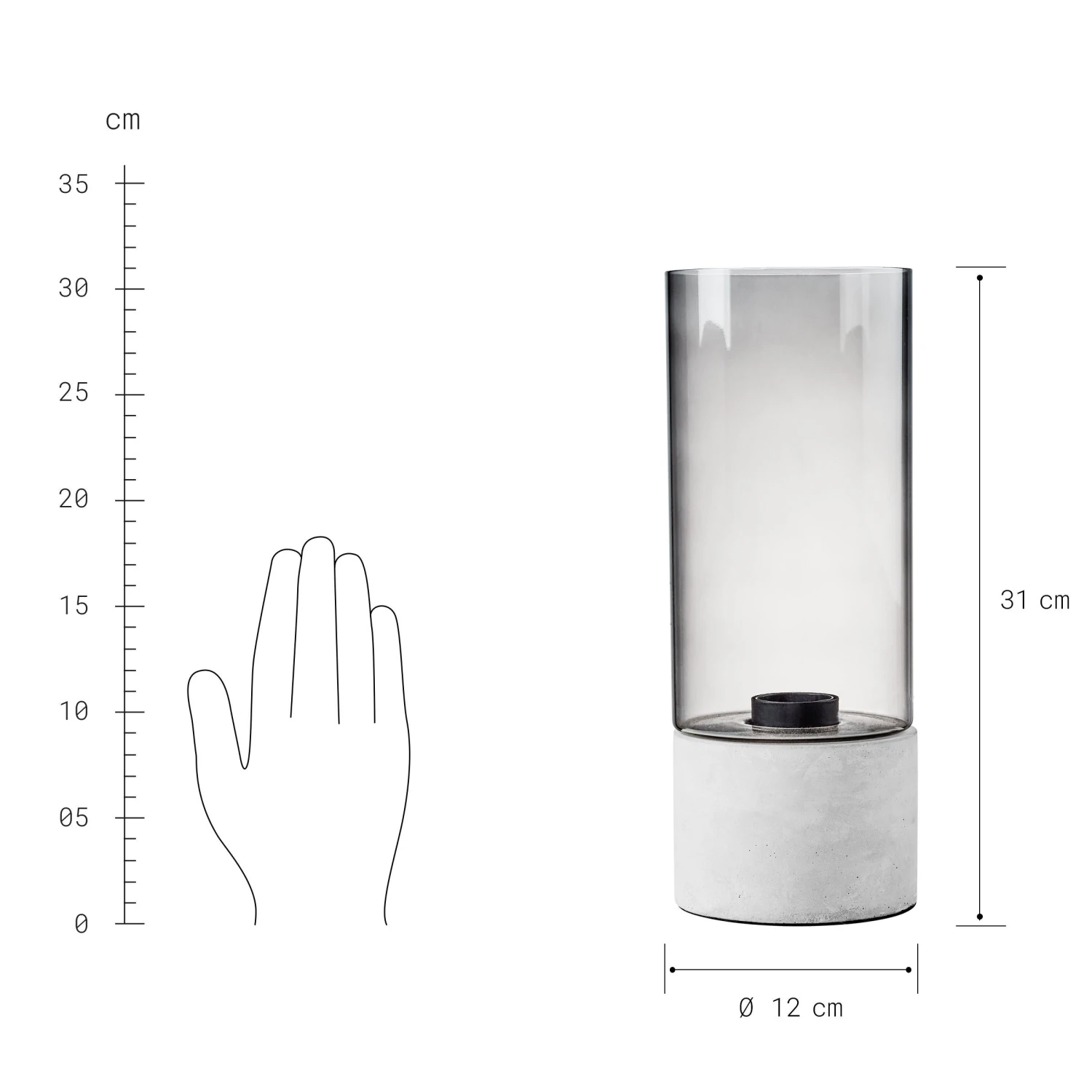 STILO Tischleuchte Mit Betonfuß Und Glasschirm 5 STILO Tischleuchte Mit Betonfuß Und Glasschirm – Bild 3