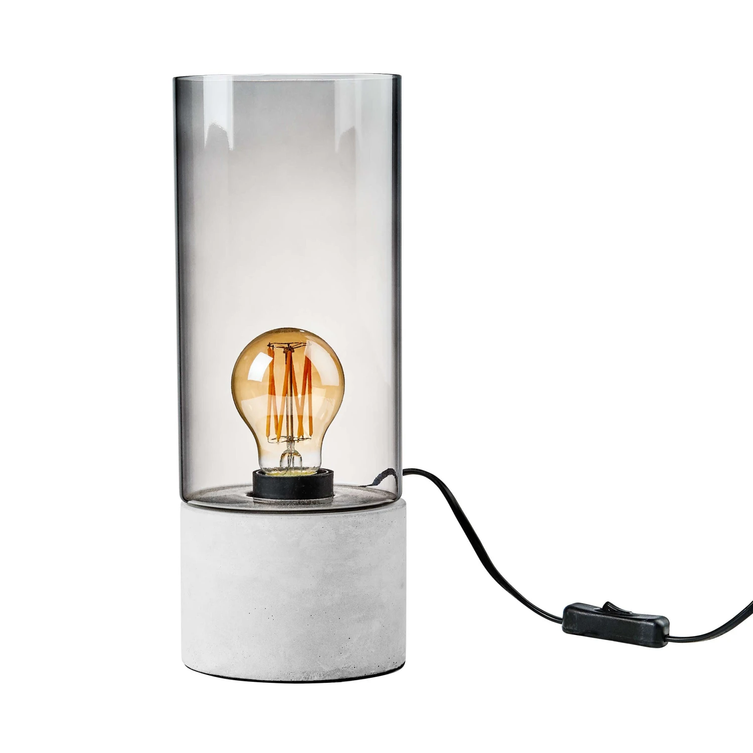 STILO Tischleuchte Mit Betonfuß Und Glasschirm 6 STILO Tischleuchte Mit Betonfuß Und Glasschirm – Bild 4