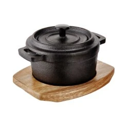 HOT IRON Mini-Serviertopf Mit Holzuntersetzer L 14 X B 11cm -Butlers 10220998 3