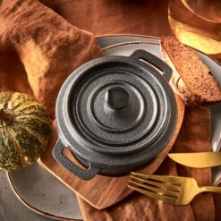 HOT IRON Mini-Serviertopf Mit Holzuntersetzer L 14 X B 11cm -Butlers 10220998 5