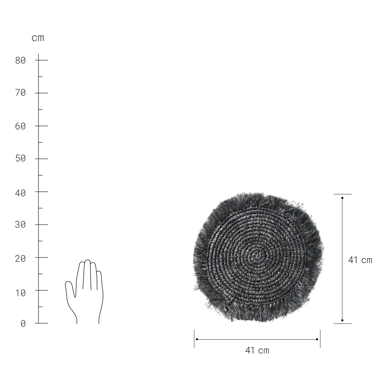 RAFFIA Platzset Mit Fransen Ø41cm 8 RAFFIA Platzset Mit Fransen Ø41cm – Bild 6