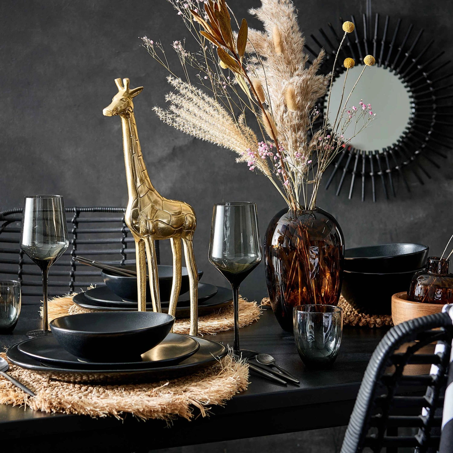 RAFFIA Platzset Mit Fransen Ø41cm 4 RAFFIA Platzset Mit Fransen Ø41cm – Bild 2