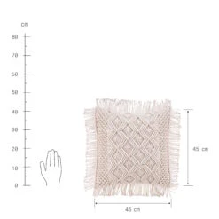 MACRAMÉ Kissen ZickZack L 45 X B 45cm -Butlers 10222953 3