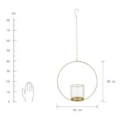 LUNA Hängedeko-Ring Mit Glaseinsatz Ø40cm 10 LUNA Hängedeko-Ring Mit Glaseinsatz Ø40cm -Butlers 10223518 3