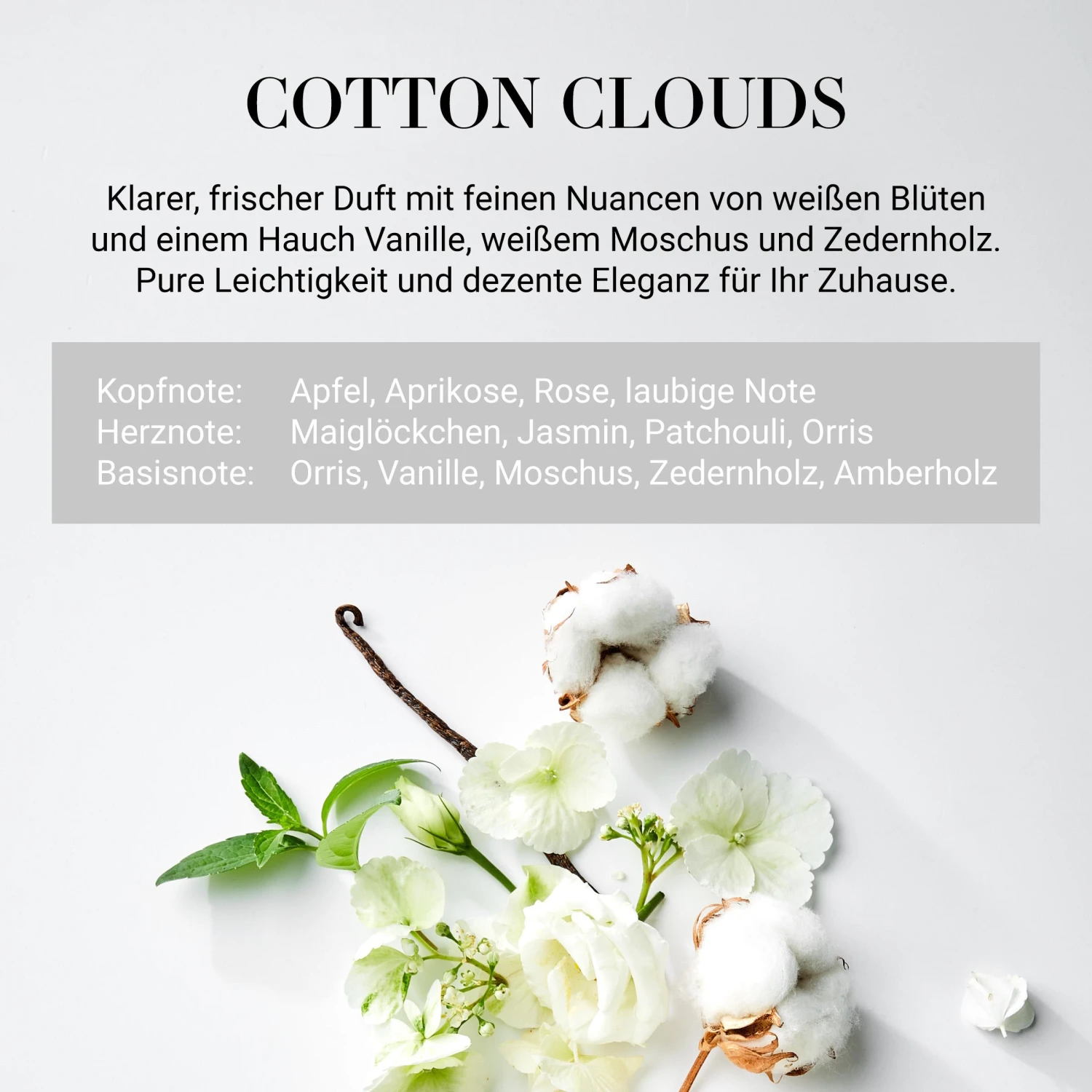 HOME & SOUL Raumduft No 1 "Cotton Clouds" 250ml 5 HOME & SOUL Raumduft No 1 "Cotton Clouds" 250ml – Bild 3