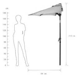 SIESTA Sonnenschirm Halbrund Mit Knickgelenk Und Kurbel -Butlers 10223852 2