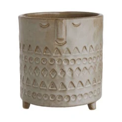 ETHNO Blumentopf Mit Gesicht Ø14cm