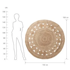 ALL NATURE Hanf-Teppich Mit Lochmuster Ø150cm -Butlers 10224747 2