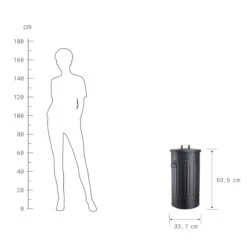 ZINC Mülltonne 'Oskar' 40l -Butlers 10224863 3