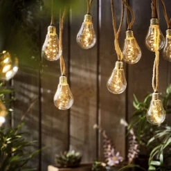 BULB LIGHTS LED-Lichterkette 10 Lichter Mit Naturseil & USB-Batteriefach -Butlers 10224976 5