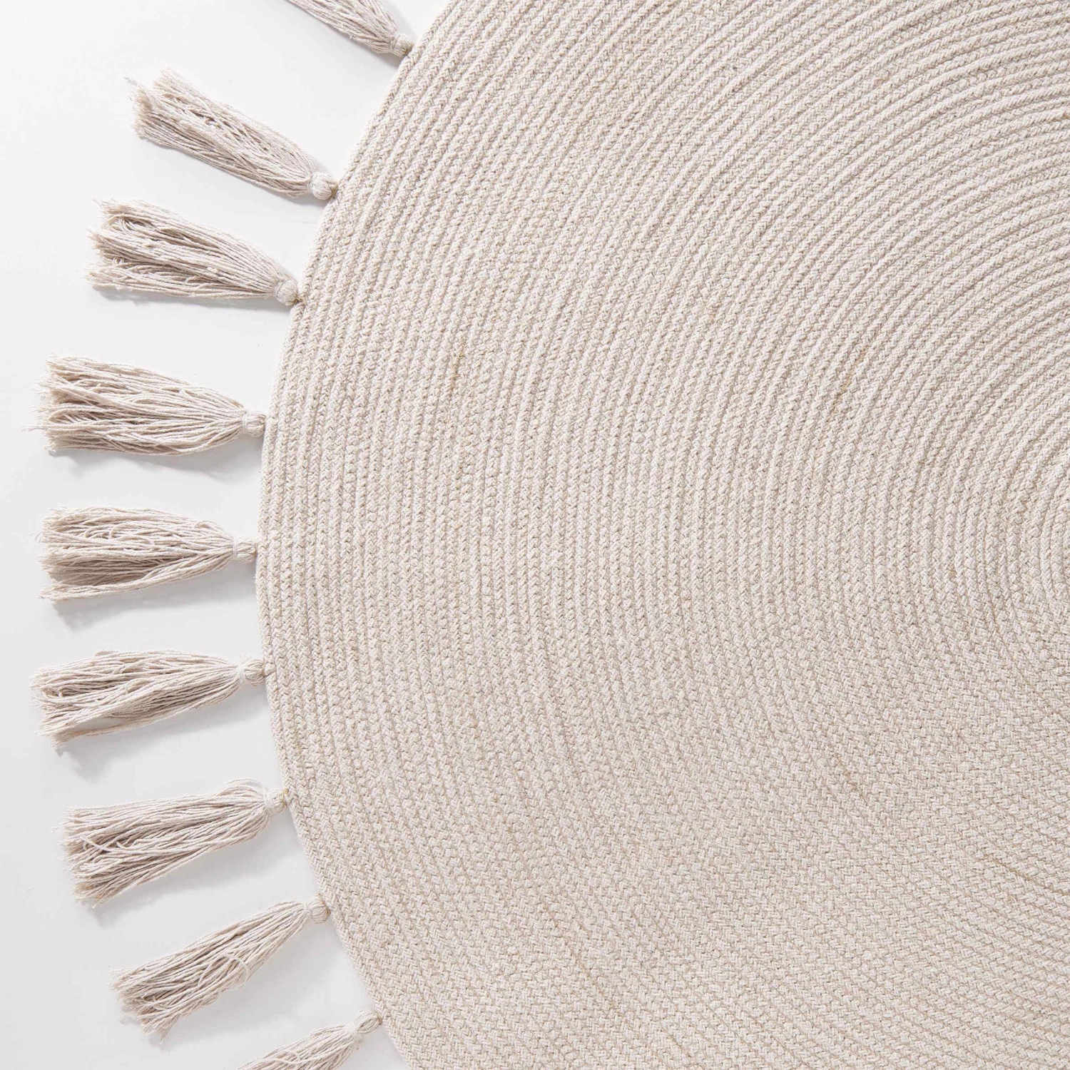 ALL NATURE Teppich Mit Quasten Ø110cm 7 ALL NATURE Teppich Mit Quasten Ø110cm – Bild 5