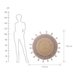 ALL NATURE Teppich Rainbow Mit Quasten Ø110cm 9 ALL NATURE Teppich Rainbow Mit Quasten Ø110cm -Butlers 10225335 2