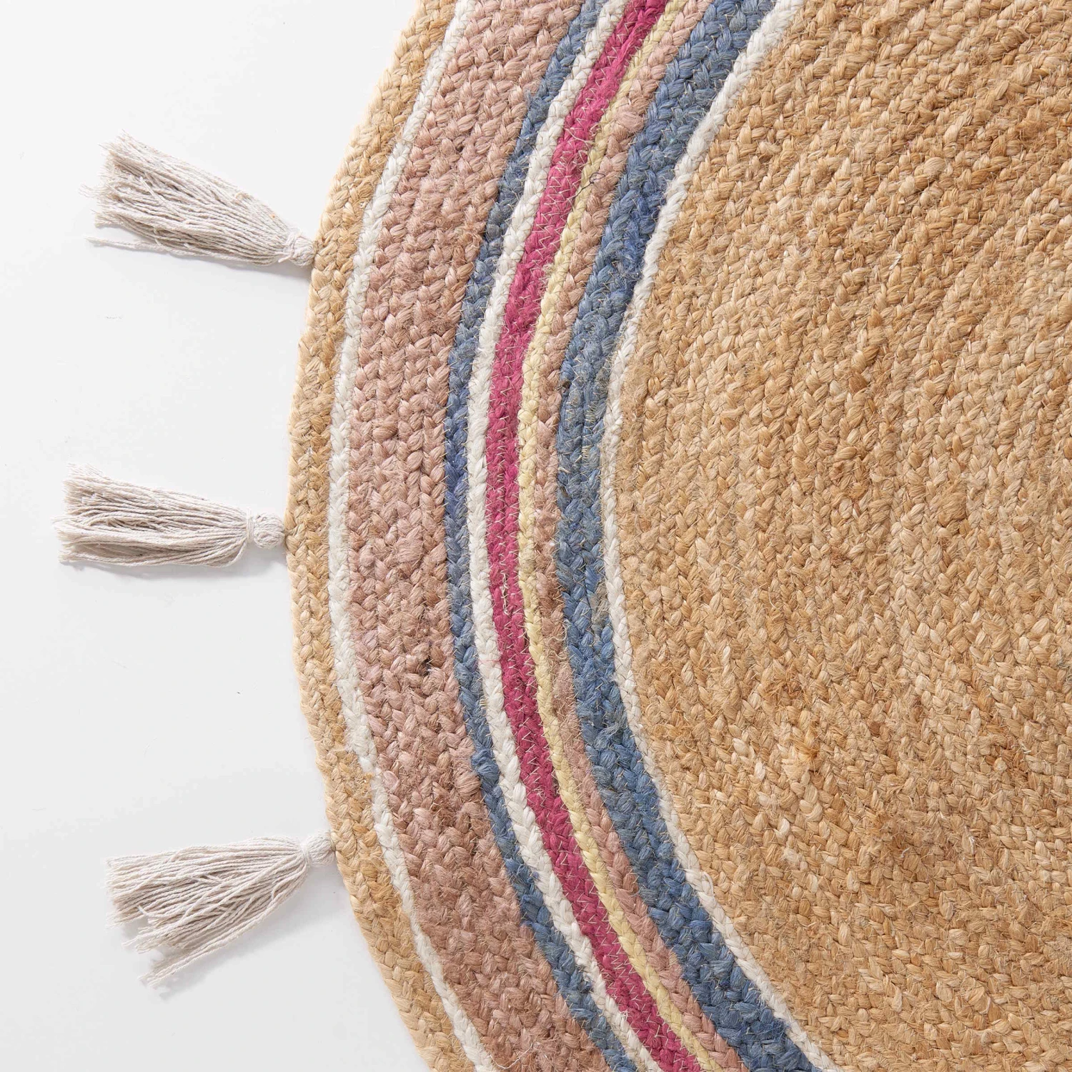 ALL NATURE Teppich Rainbow Mit Quasten Ø110cm 7 ALL NATURE Teppich Rainbow Mit Quasten Ø110cm – Bild 5