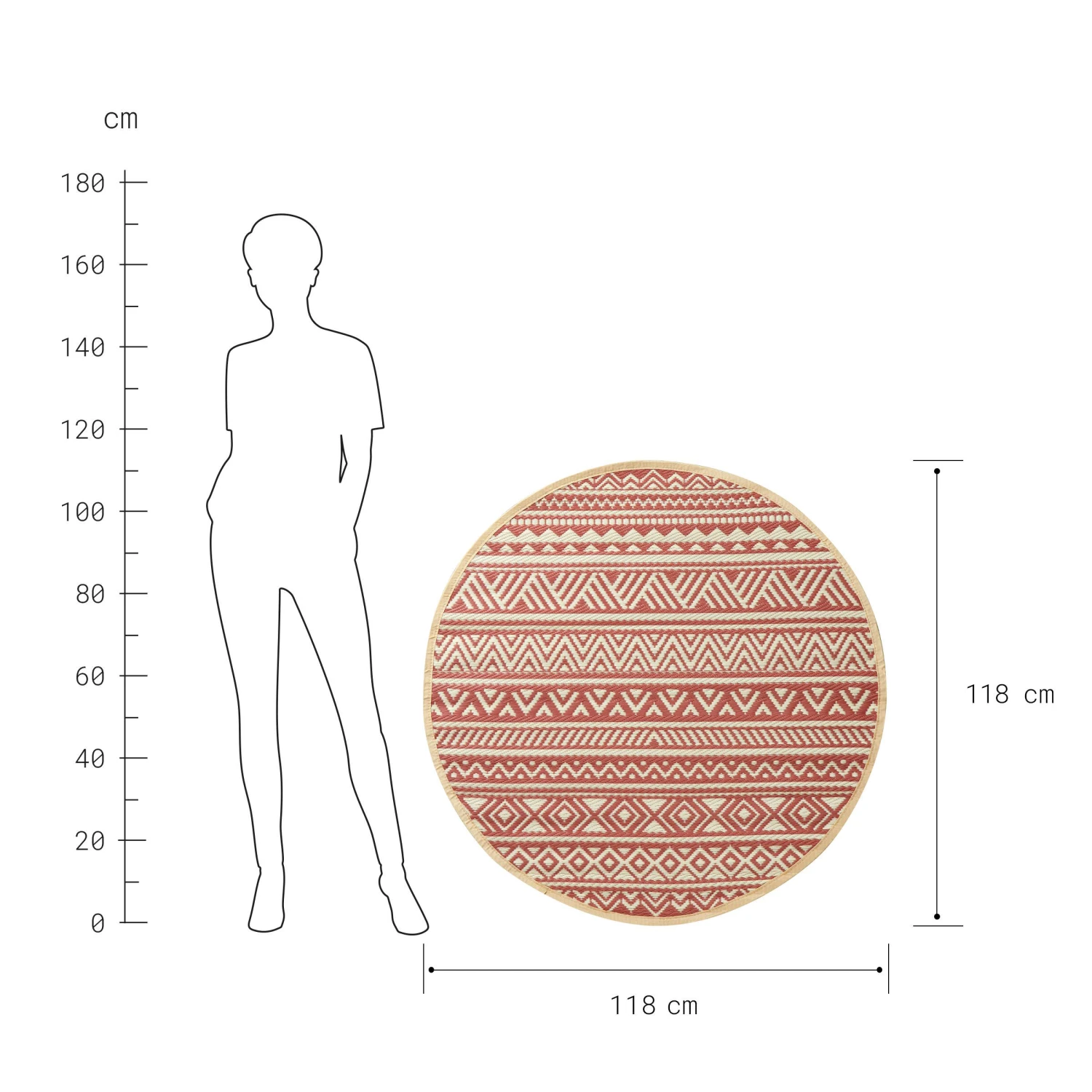 COLOUR CLASH In- & Outdoor-Teppich Streifen Ø118cm 5 COLOUR CLASH In- & Outdoor-Teppich Streifen Ø118cm – Bild 3