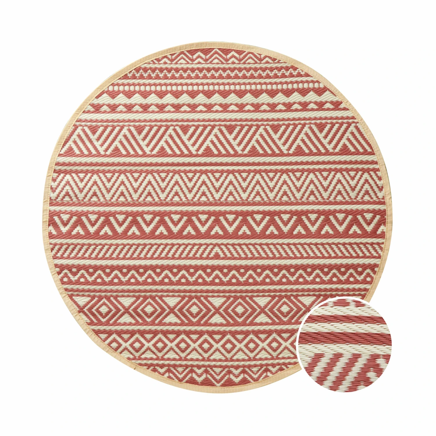 COLOUR CLASH In- & Outdoor-Teppich Streifen Ø118cm 3 COLOUR CLASH In- & Outdoor-Teppich Streifen Ø118cm