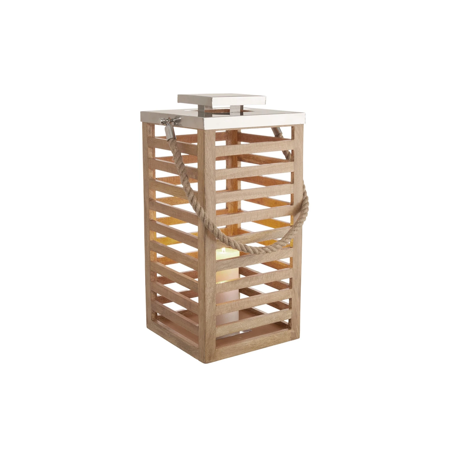 SHORE Laterne Mangoholz Höhe 54cm 5 SHORE Laterne Mangoholz Höhe 54cm – Bild 3