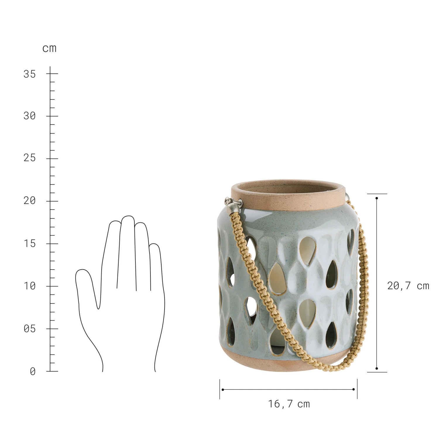 PRAIA DO NORTE Laterne Höhe 21cm 5 PRAIA DO NORTE Laterne Höhe 21cm – Bild 3