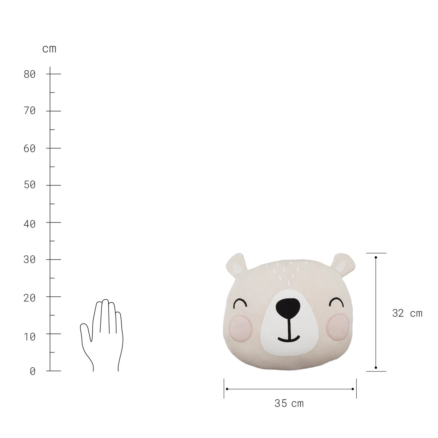 TINY TOWN Kissen Bär L 32 X B 35cm 6 TINY TOWN Kissen Bär L 32 X B 35cm – Bild 4