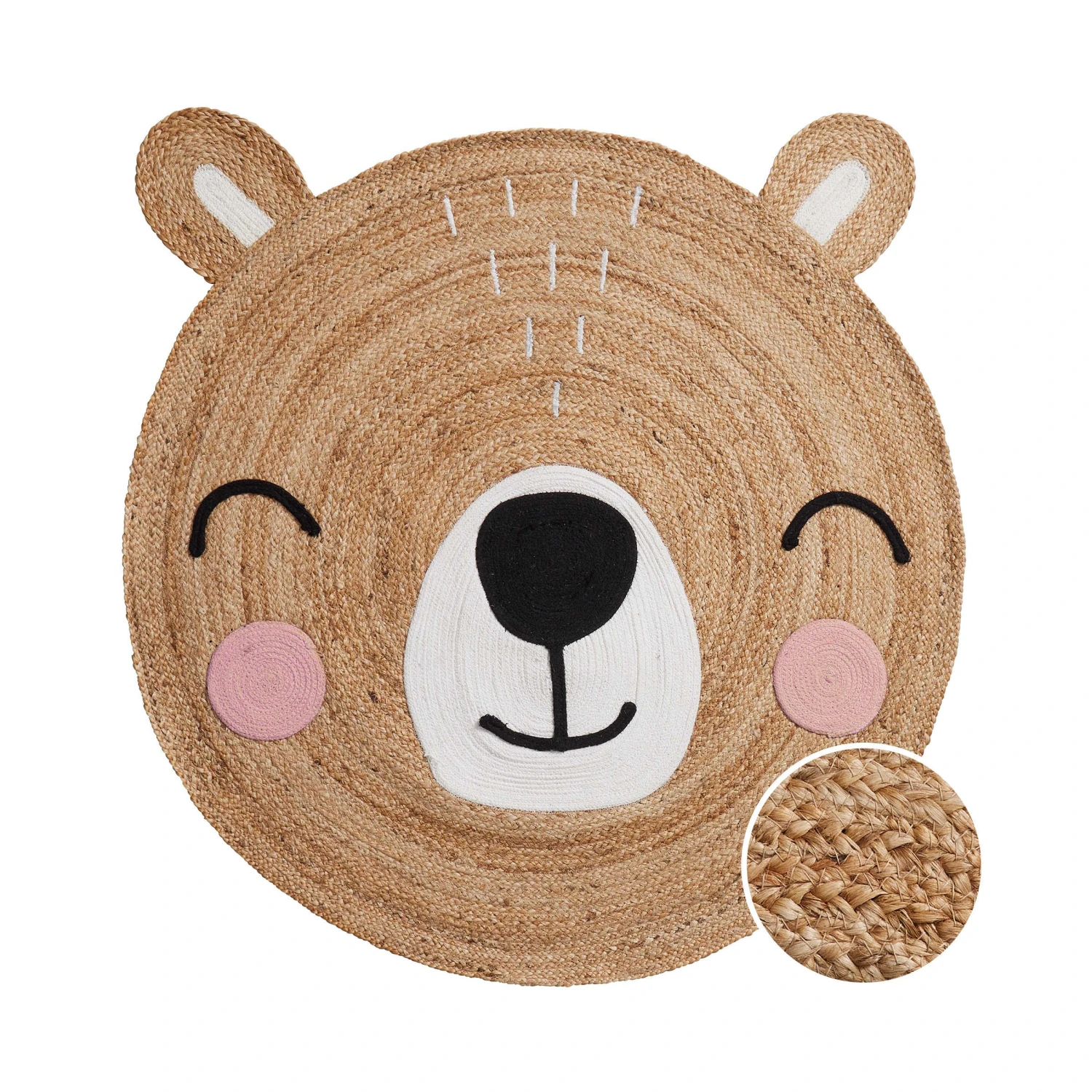 TINY TOWNHanf-Teppich Bär Ø110cm 3 TINY TOWNHanf-Teppich Bär Ø110cm