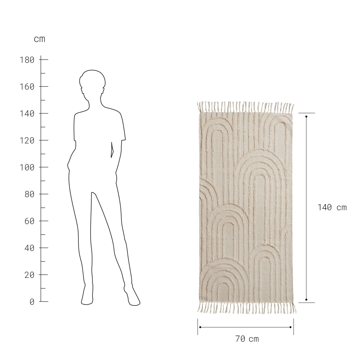 COTTON WAYLäufer Bögen L 140 X B 70cm 5 COTTON WAYLäufer Bögen L 140 X B 70cm – Bild 3