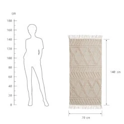 COTTON WAY Läufer Raute L 140 X B 70cm -Butlers 10228307 2