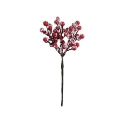 FLORISTA 6x Beerenzweig Gefrostet Länge 19cm
