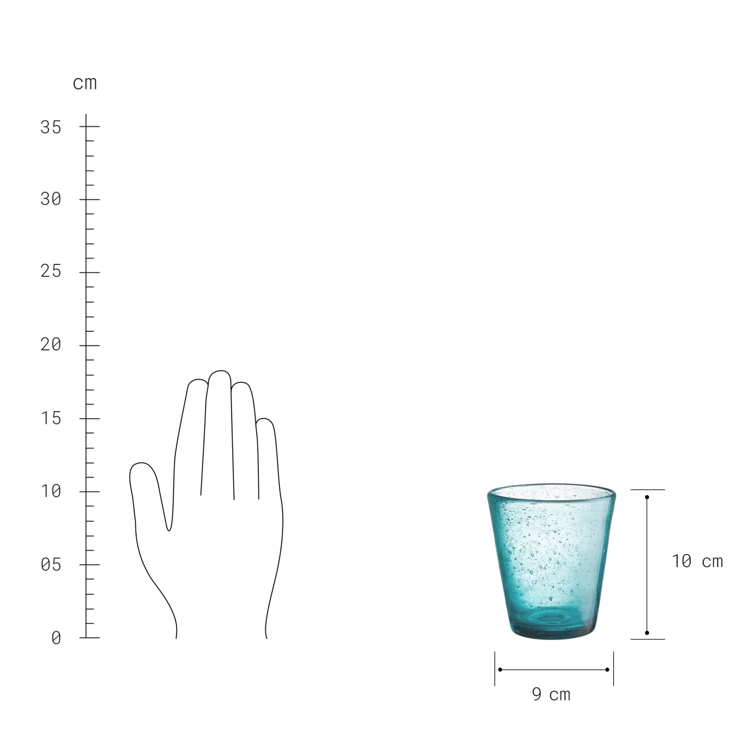 WATER COLOUR 4x Gläser Mit Luftblasen 290ml 5 WATER COLOUR 4x Gläser Mit Luftblasen 290ml – Bild 3