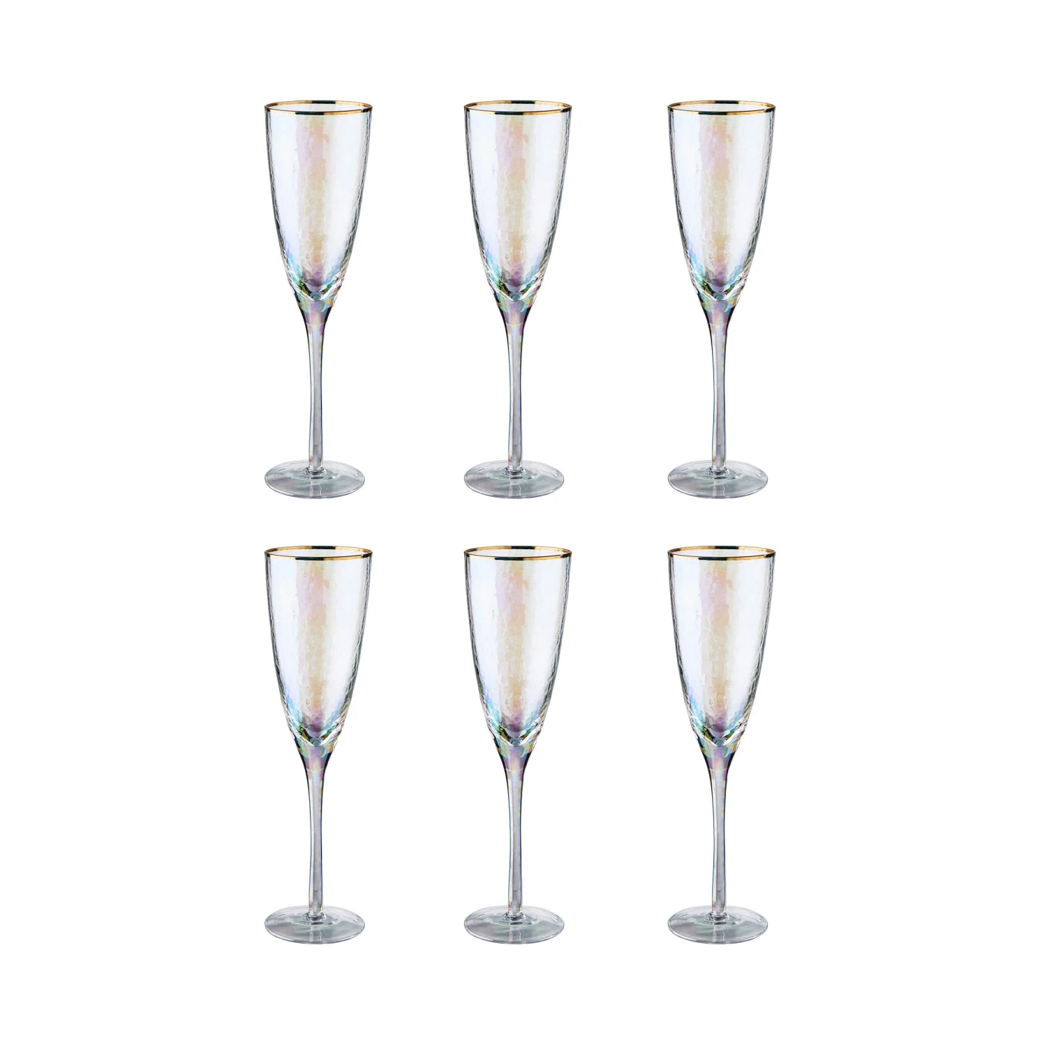 SMERALDA 6x Sektgläser Mit Goldrand 250ml 3 SMERALDA 6x Sektgläser Mit Goldrand 250ml