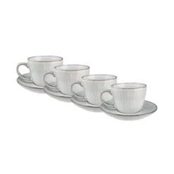 HENLEY 4x Kaffeetasse Mit Untertasse 270ml