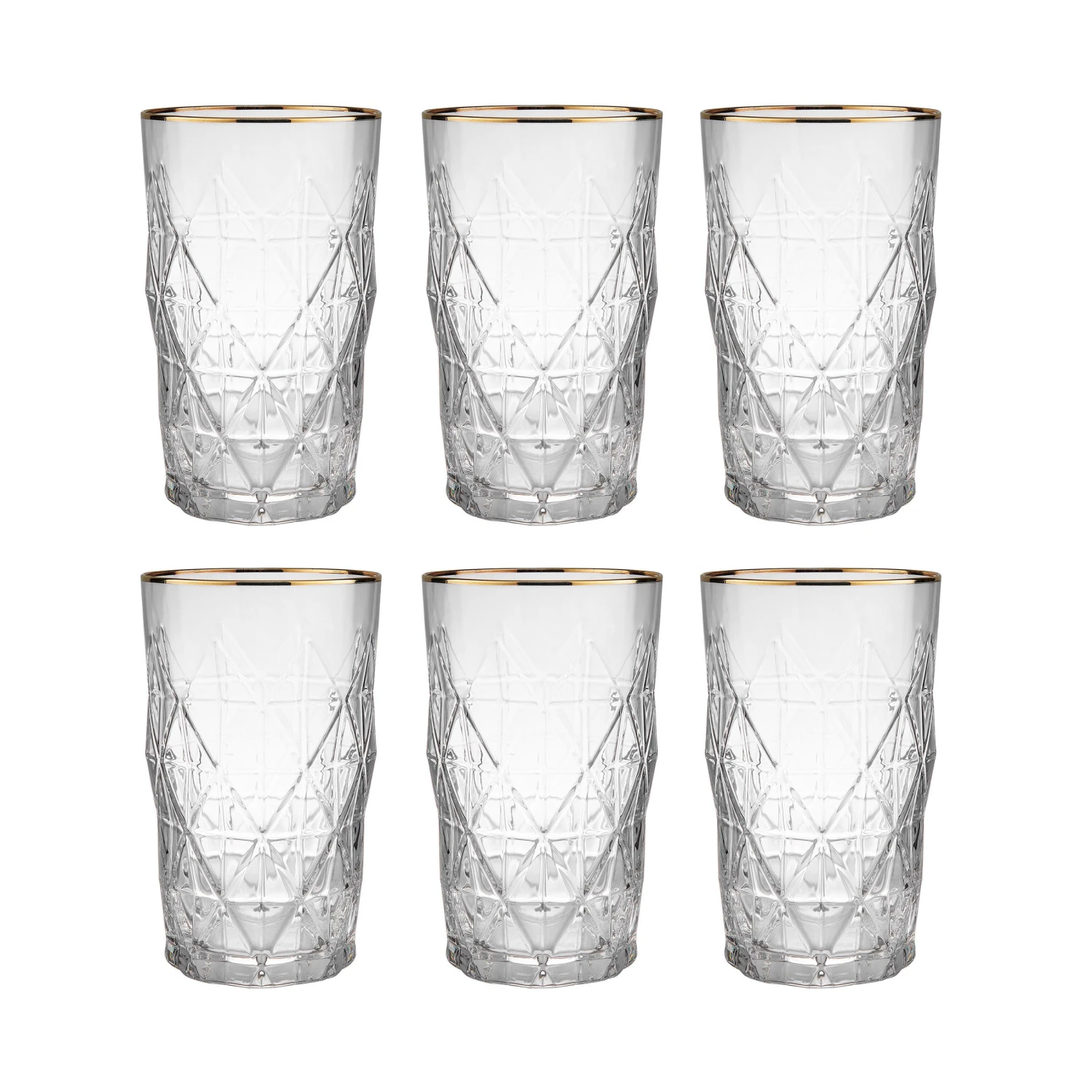 UPSCALE 6x Longdrinkgläser Mit Goldrand 460ml 3 UPSCALE 6x Longdrinkgläser Mit Goldrand 460ml