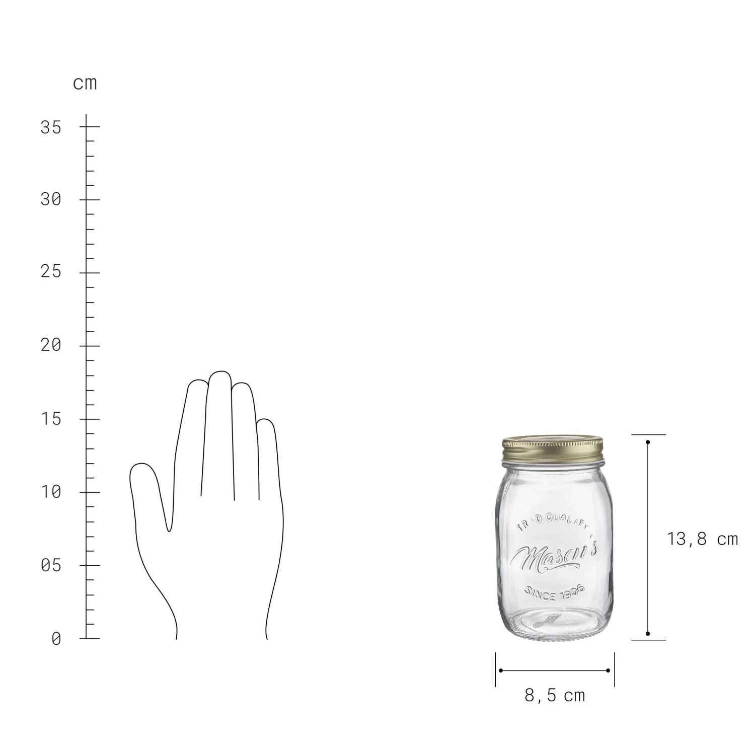 MASON'S 6x Aufbewahrungsgläser 550ml 6 MASON'S 6x Aufbewahrungsgläser 550ml – Bild 4