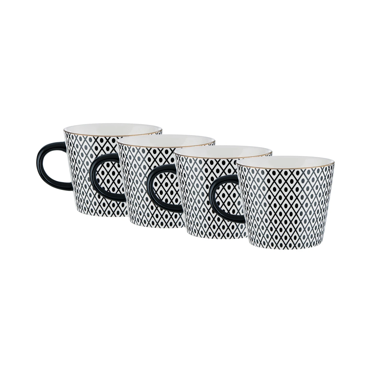ORNAMENTS 4x Tasse Mit Goldrand 350ml 3 ORNAMENTS 4x Tasse Mit Goldrand 350ml