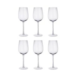 MODERN TIMES 6x Weißweingläser Mit Rillen 400ml