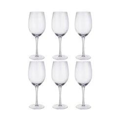 MODERN TIMES 6x Rotweingläser Mit Rillen 550ml