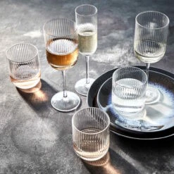 BARON 4x Sektgläser Mit Rillen 200ml -Butlers BUN02073 4