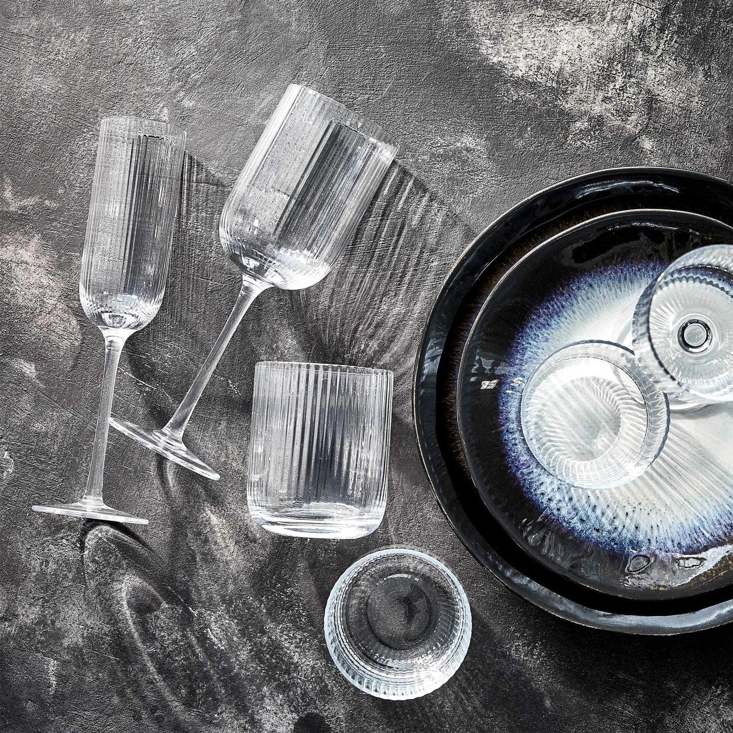 BARON 4x Weingläser Mit Rillen 390ml 4 BARON 4x Weingläser Mit Rillen 390ml – Bild 2