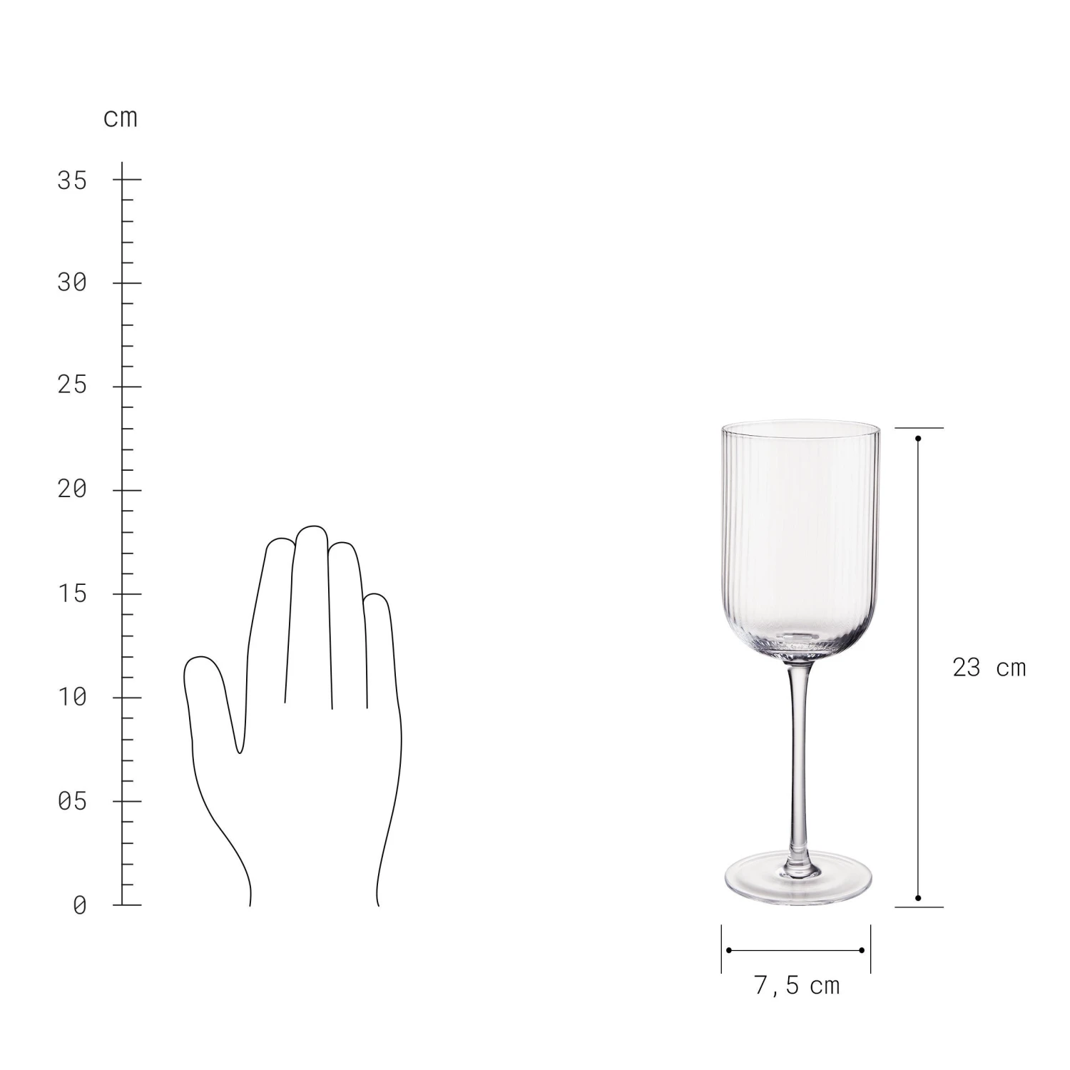 BARON 4x Weingläser Mit Rillen 390ml 6 BARON 4x Weingläser Mit Rillen 390ml – Bild 4